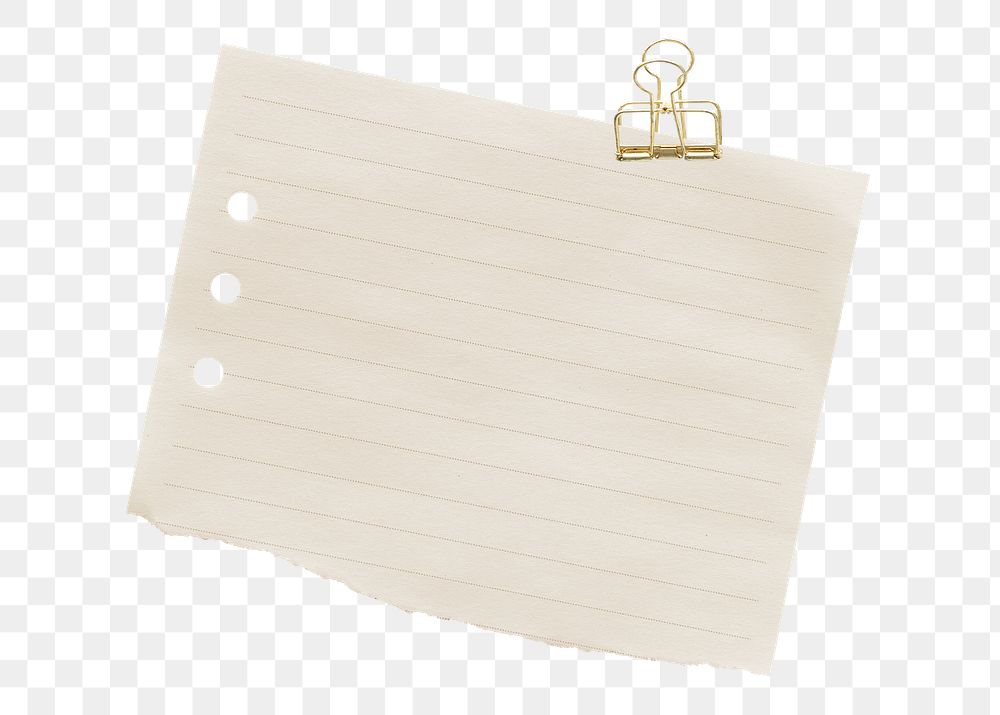 Note paper png sticker, stationery transparent background