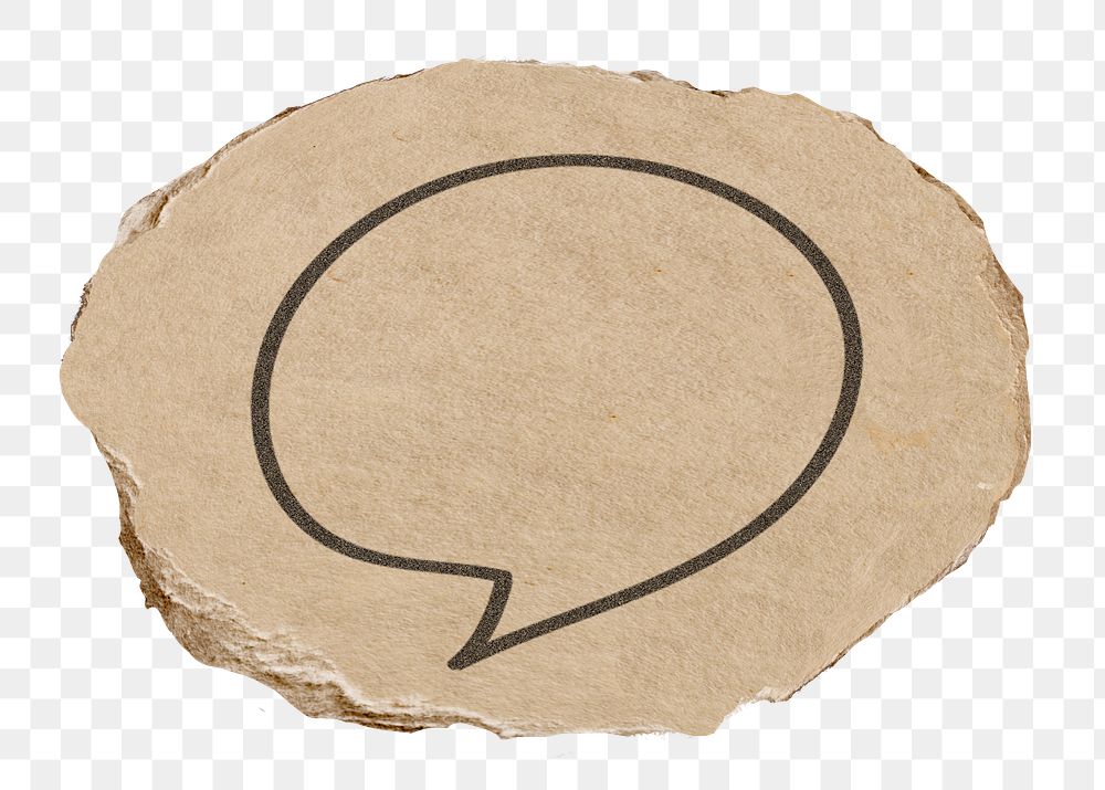 Speech bubble png sticker, ripped paper transparent background