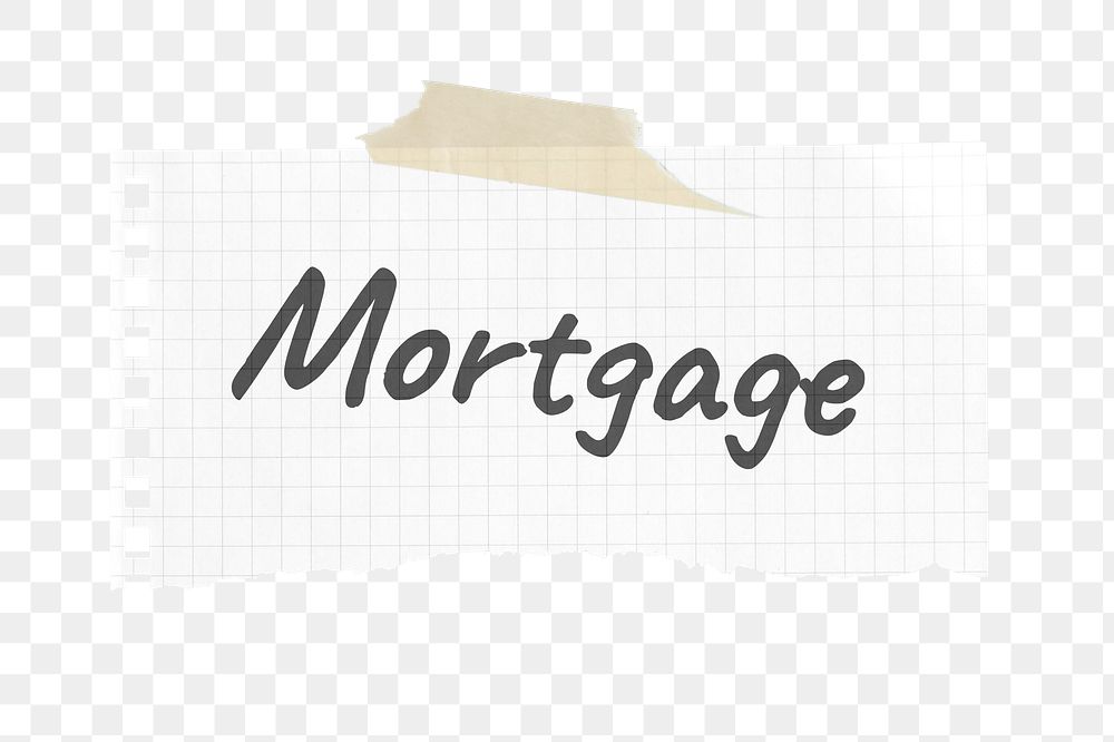 Mortgage png typography sticker, home loan speech bubble paper craft on transparent background