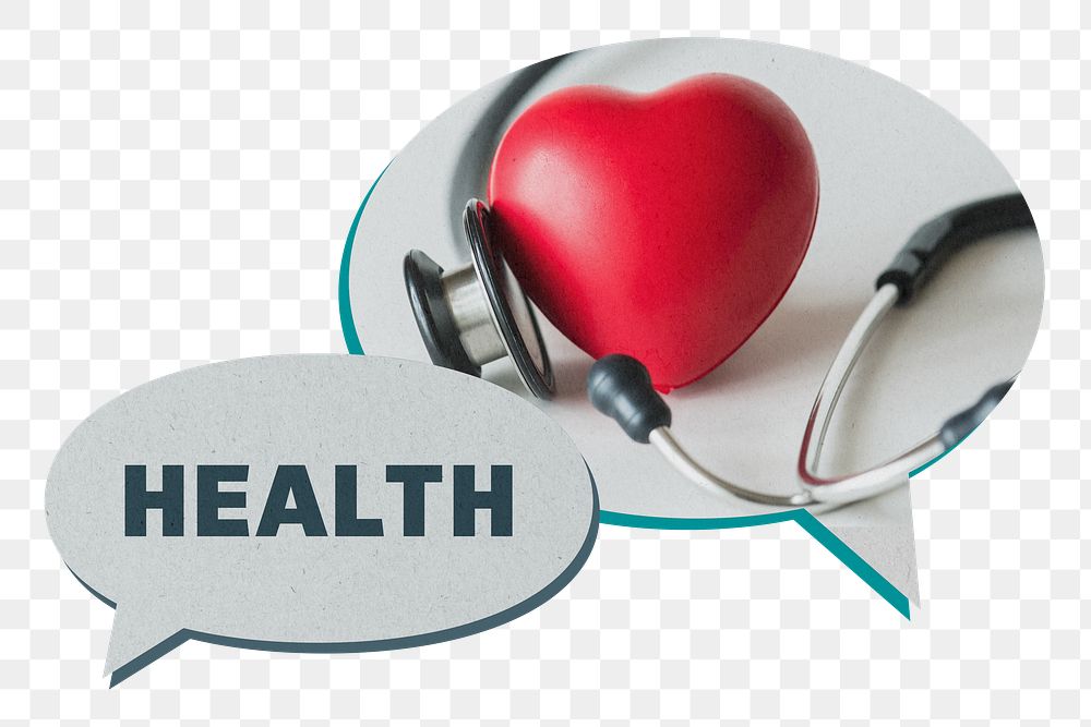 Health png speech bubble sticker on transparent background