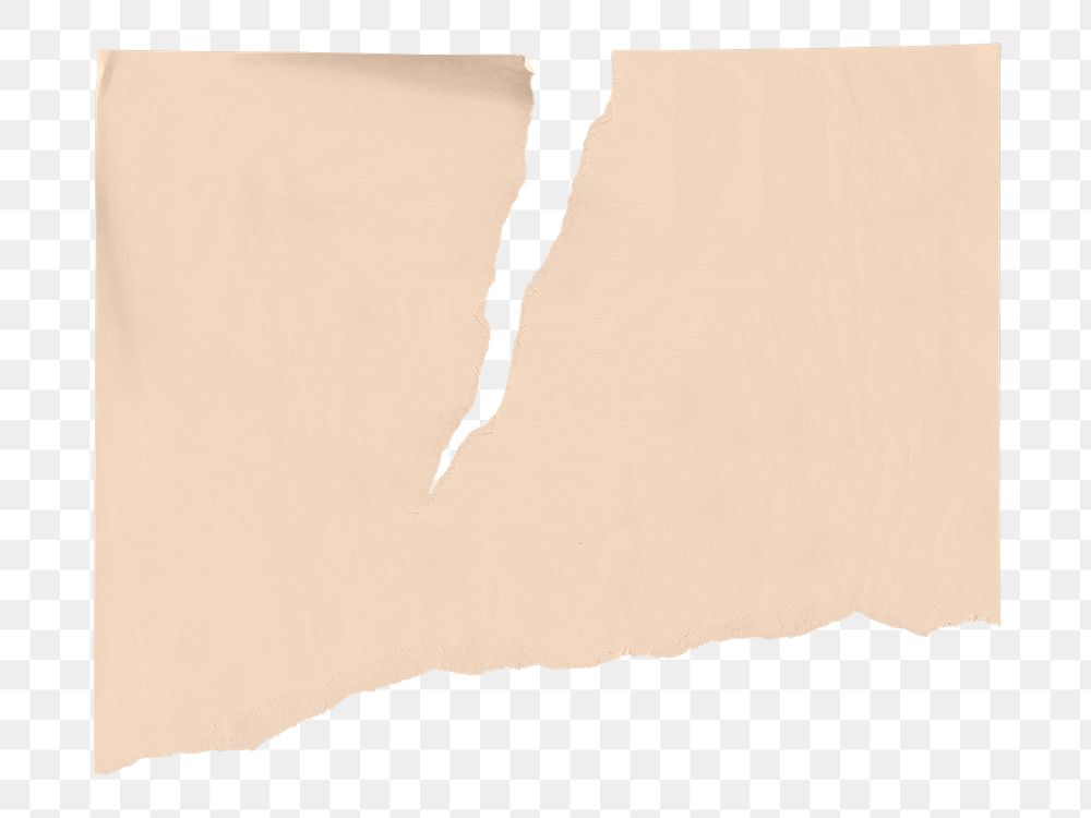 Png ripped note paper, orange color design on transparent background