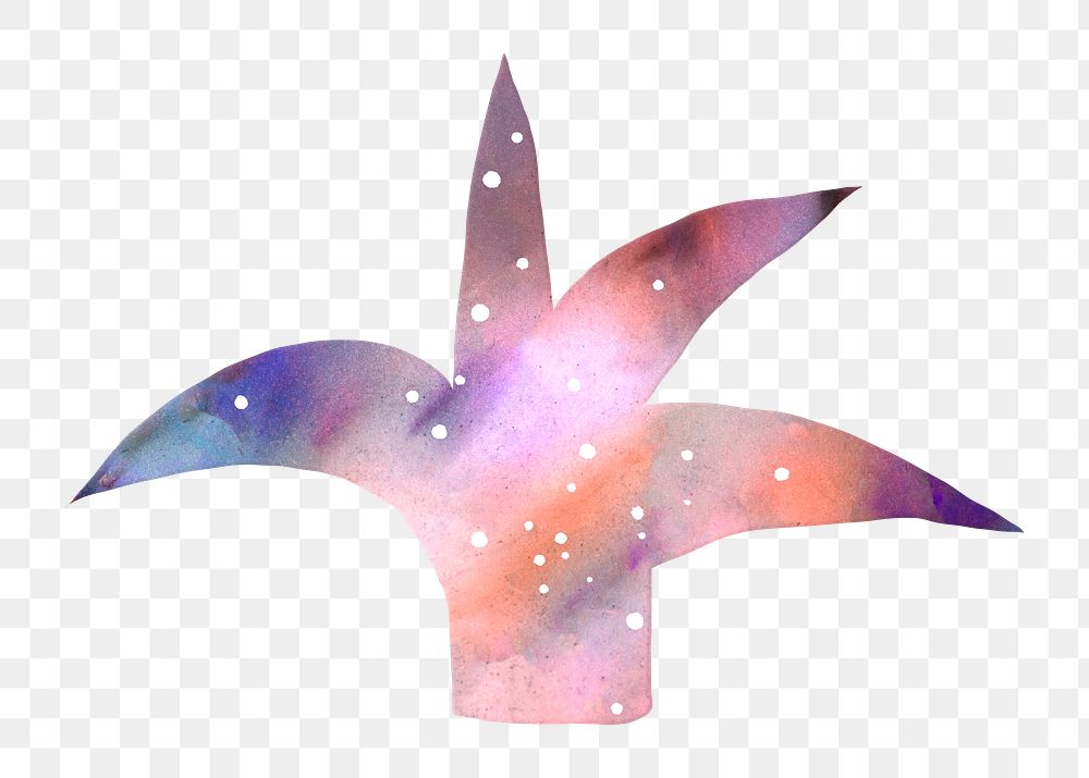 Gradient tree png shape sticker, colorful galaxy design, transparent background
