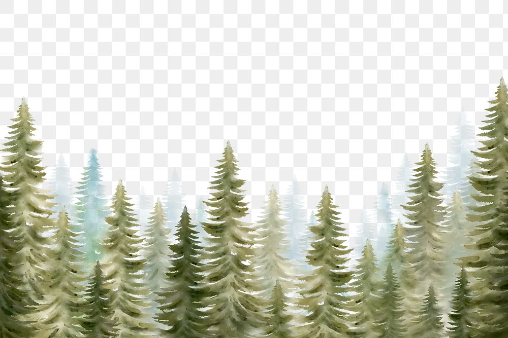 Forest watercolor png, nature clipart, transparent background