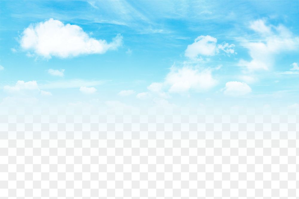 Blue sky png border, transparent background