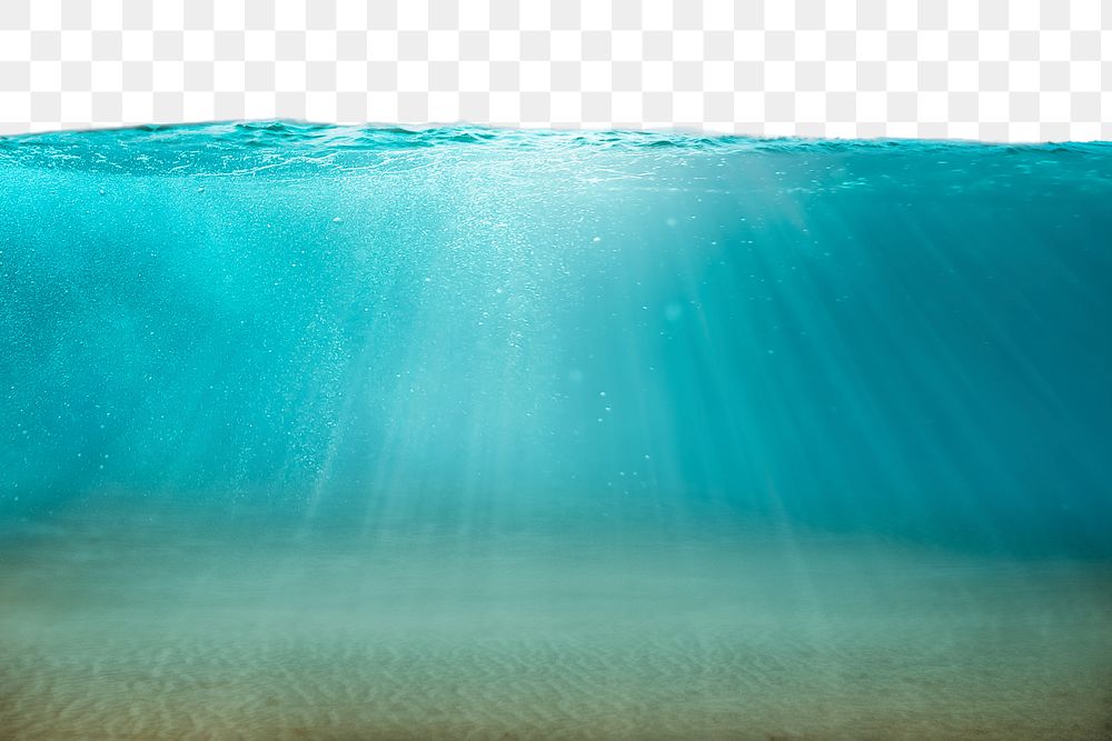 Underwater png border, clean ocean, environment image, transparent background