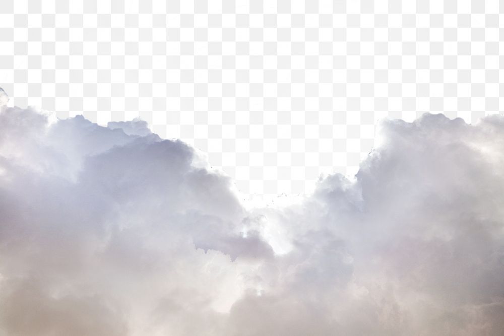 Aesthetic clouds png border, transparent background