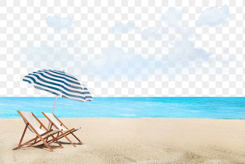 Png summer vacation beach, transparent background