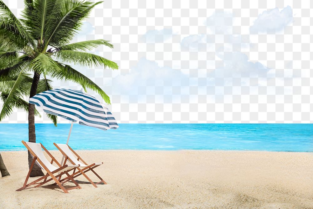 Summer beach png, transparent background