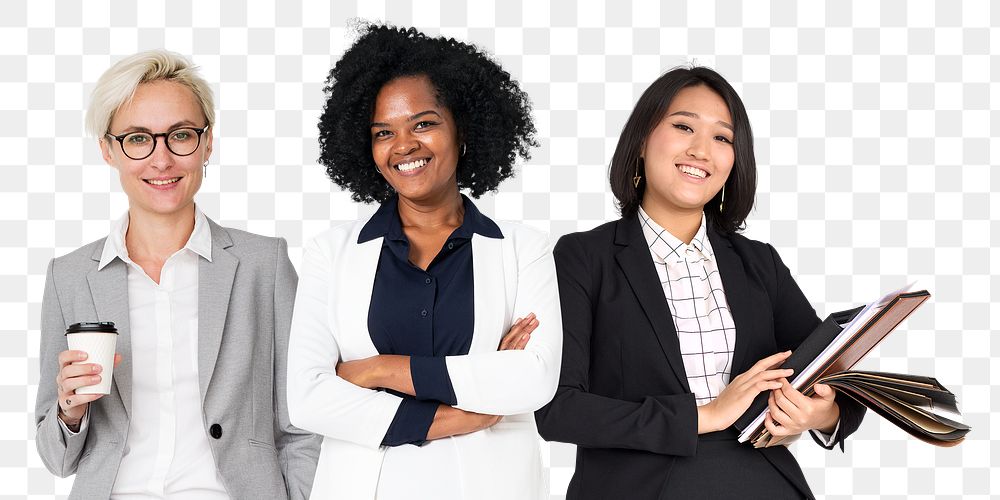 Png successful business women sticker, transparent background