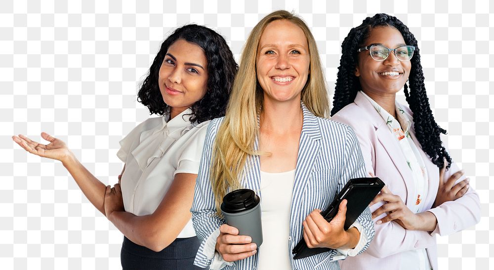 Png women in startup business sticker, transparent background