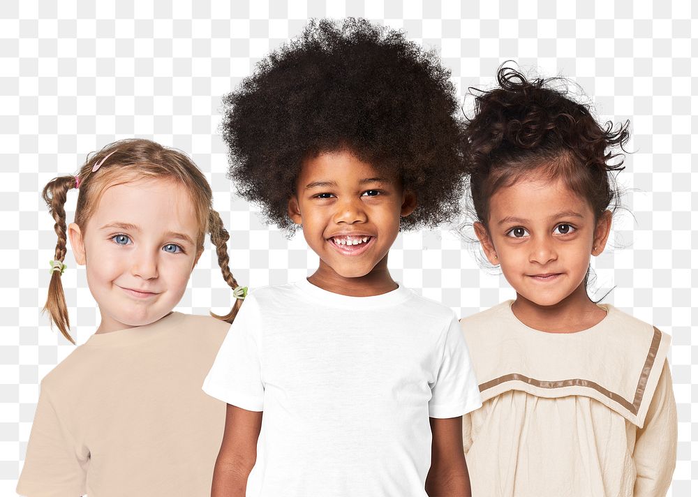 Children of diversity png sticker, transparent background