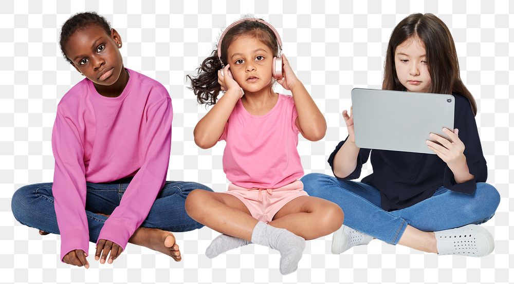 Kids & technology png sticker, transparent background