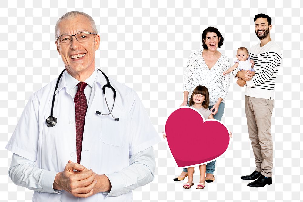 Family medical insurance png sticker, transparent background