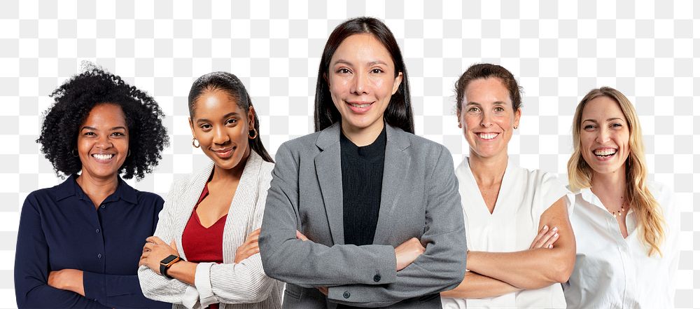 Successful businesswomen png sticker, transparent background