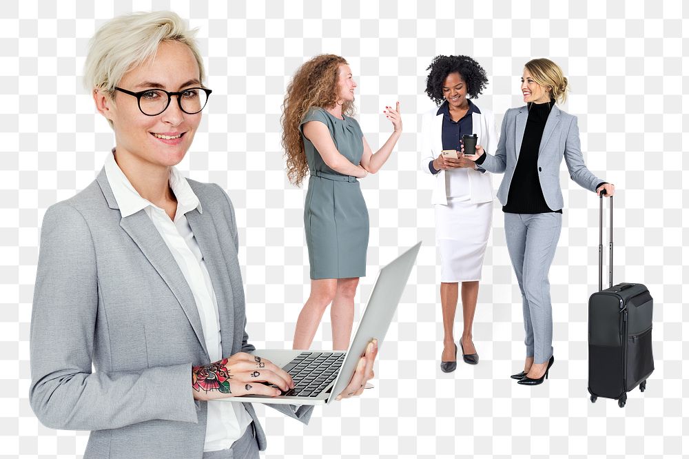 Young businesswomen png sticker, transparent background