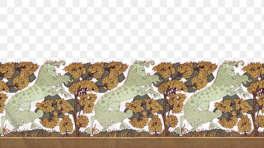 Vintage horse png border, transparent background