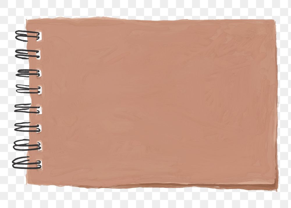 Brown notepad png sticker, stationery doodle, transparent background