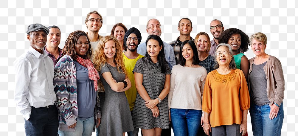 Png group of diverse people sticker, transparent background