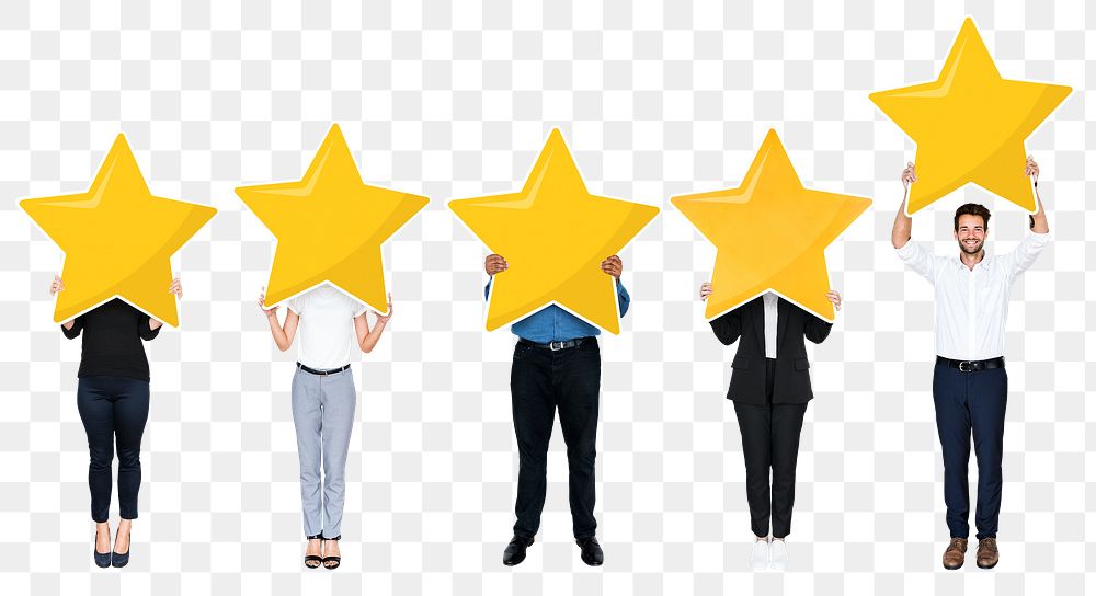 Business star rating png sticker, transparent background