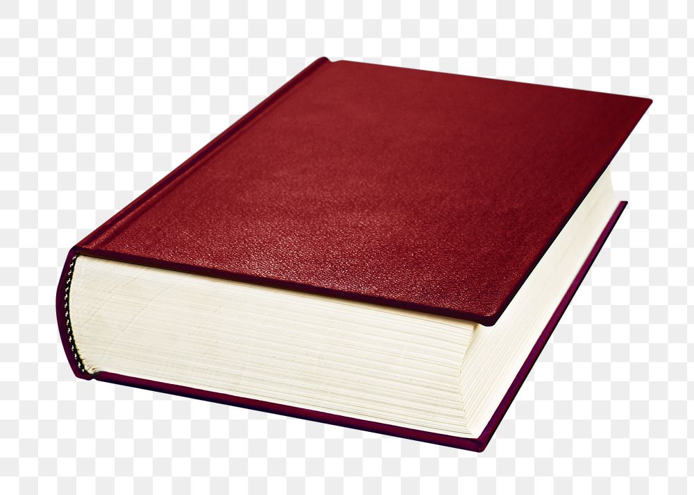 Red book png sticker, reading image on transparent background
