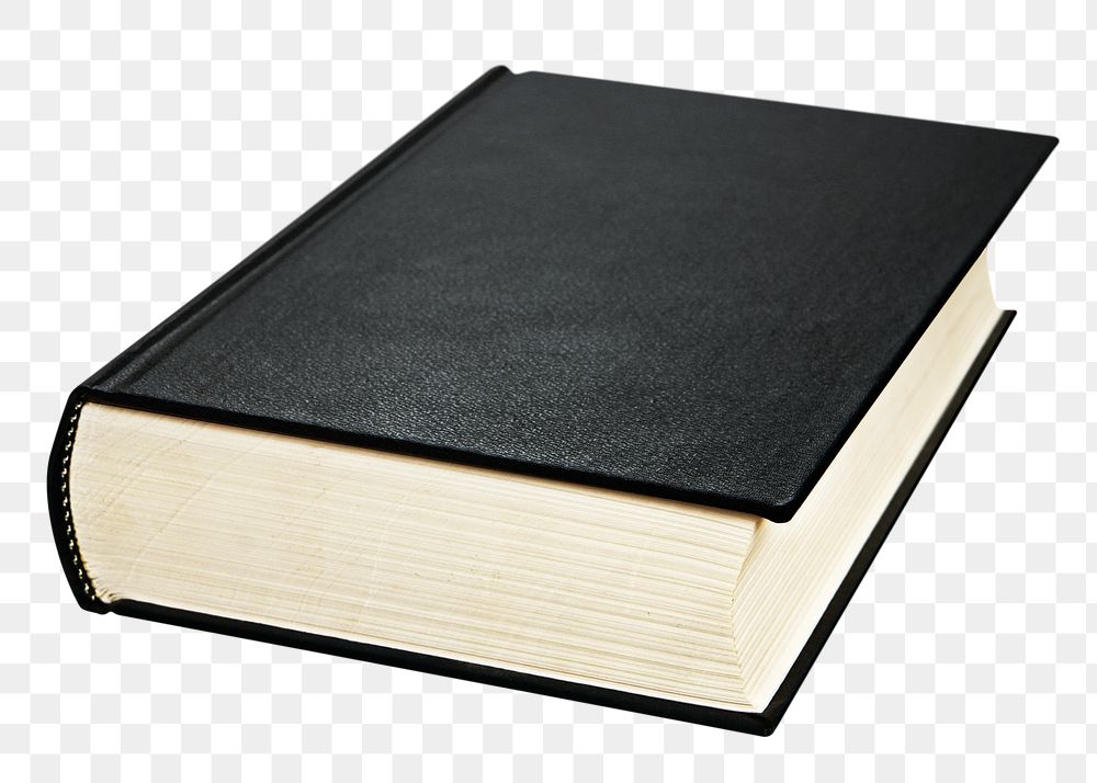 Black book png sticker, reading image on transparent background