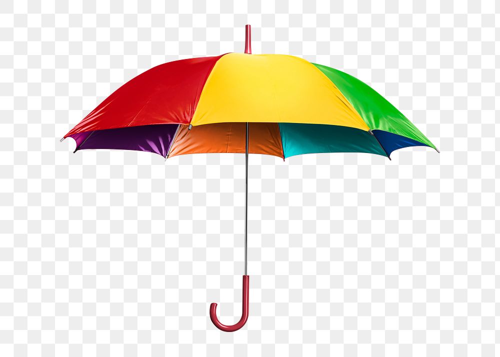 Rainbow umbrella png sticker, object image on transparent background
