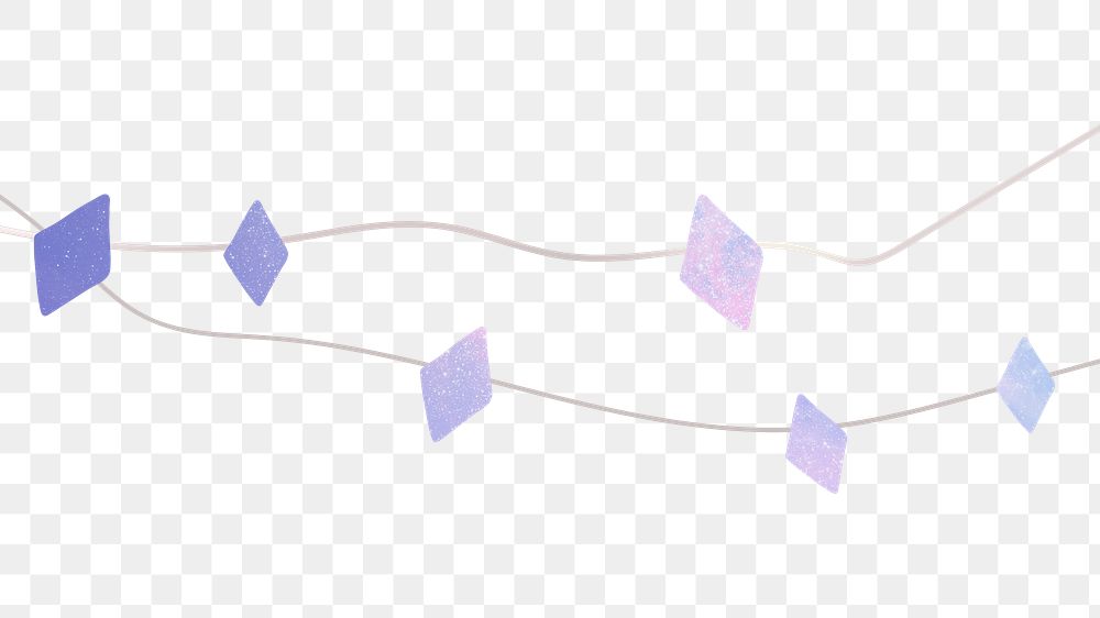 Rhombus bunting png transparent background, cute purple geometric shape