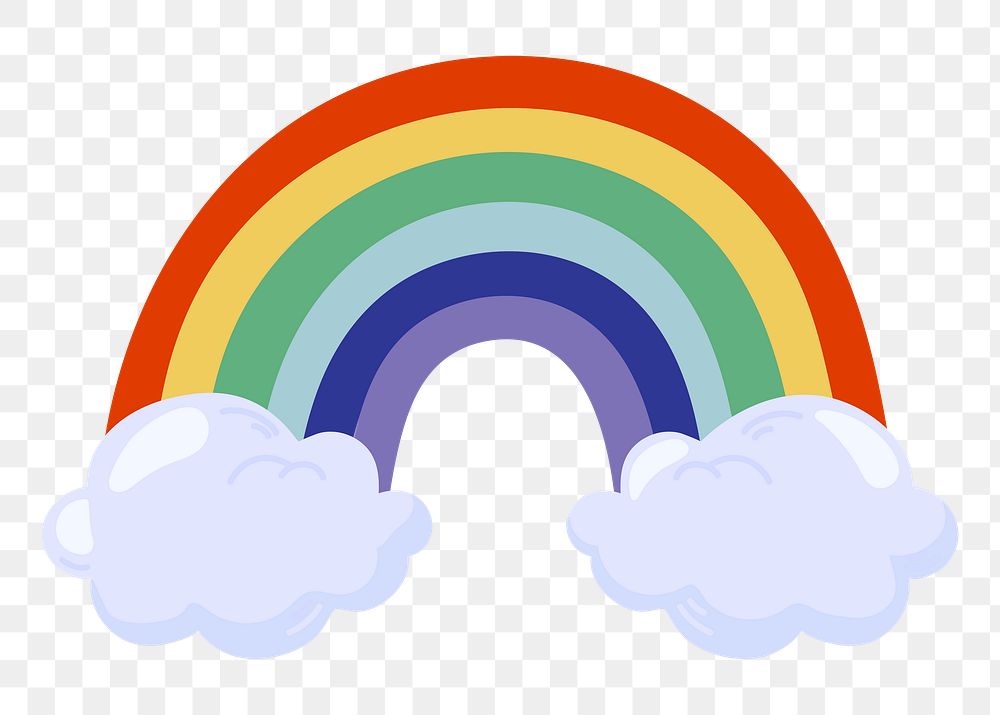 Rainbow png sticker, cute illustration, transparent background
