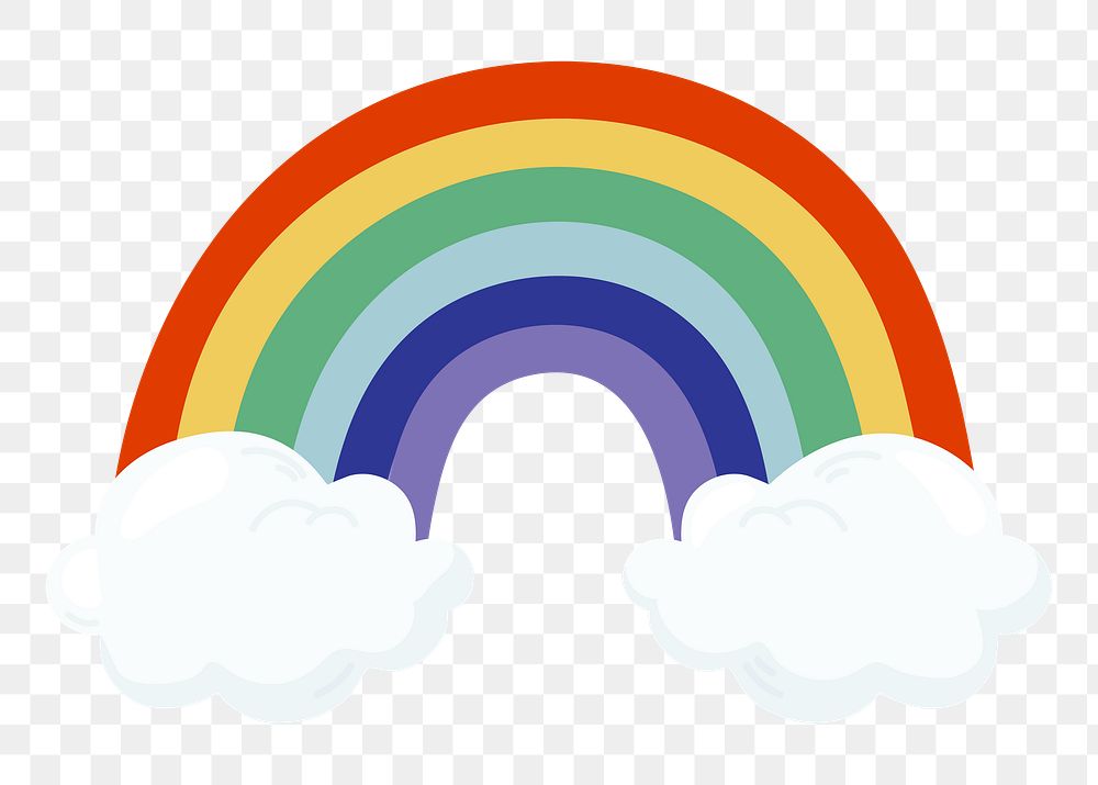 Rainbow png sticker, cute illustration, transparent background