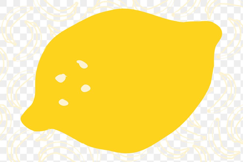 Lemon doodle png sticker, transparent background