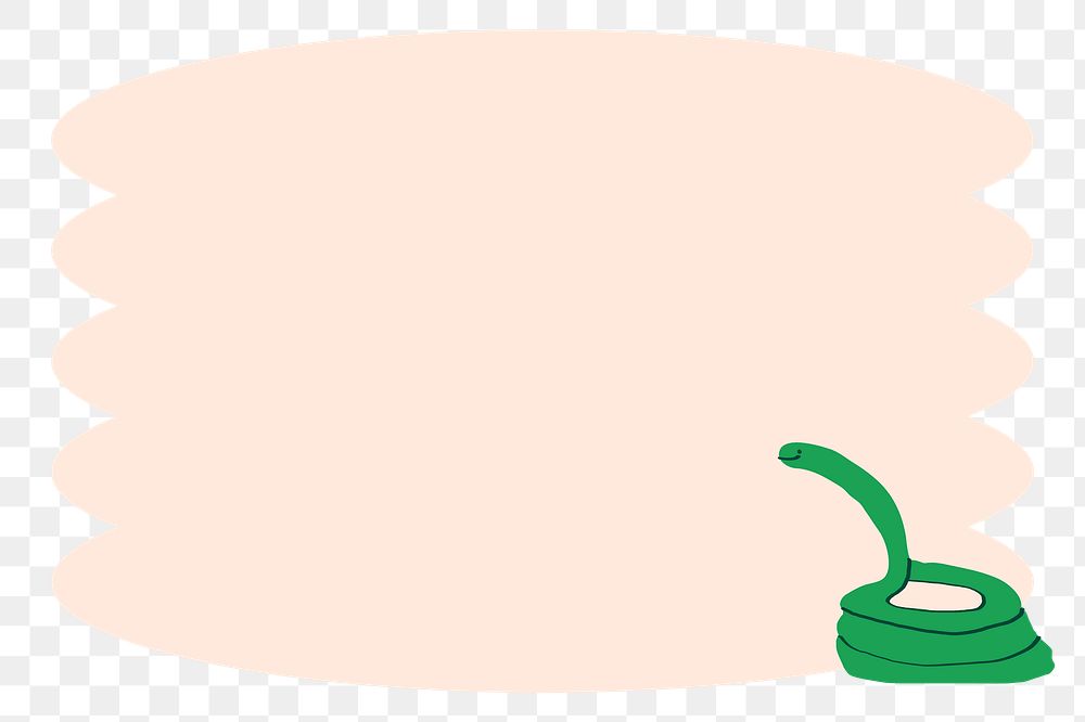 Funky snake png frame sticker, transparent background