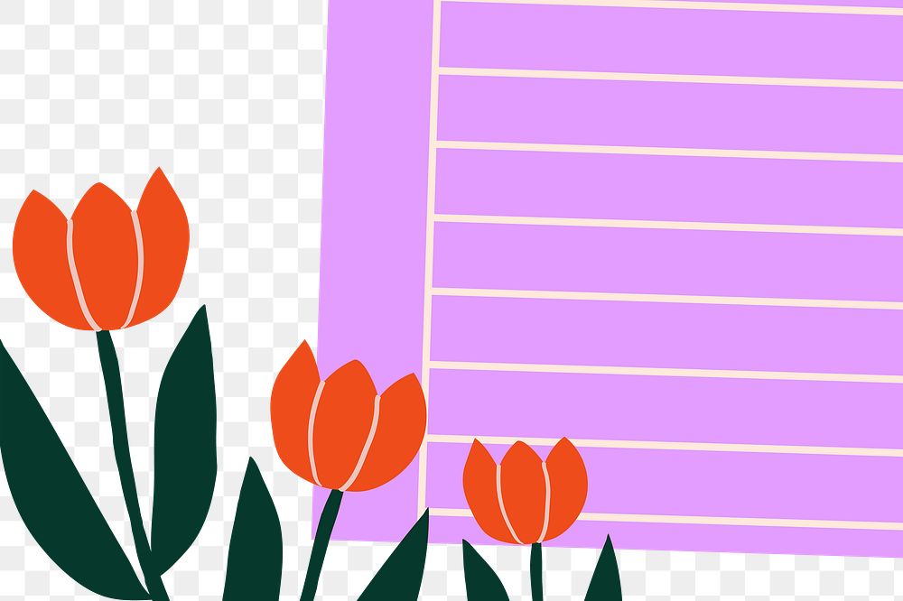 Tulip flowers png sticker, transparent background