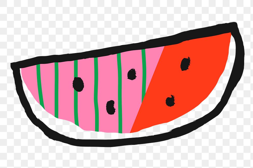 Watermelon png sticker, funky doodle, transparent background