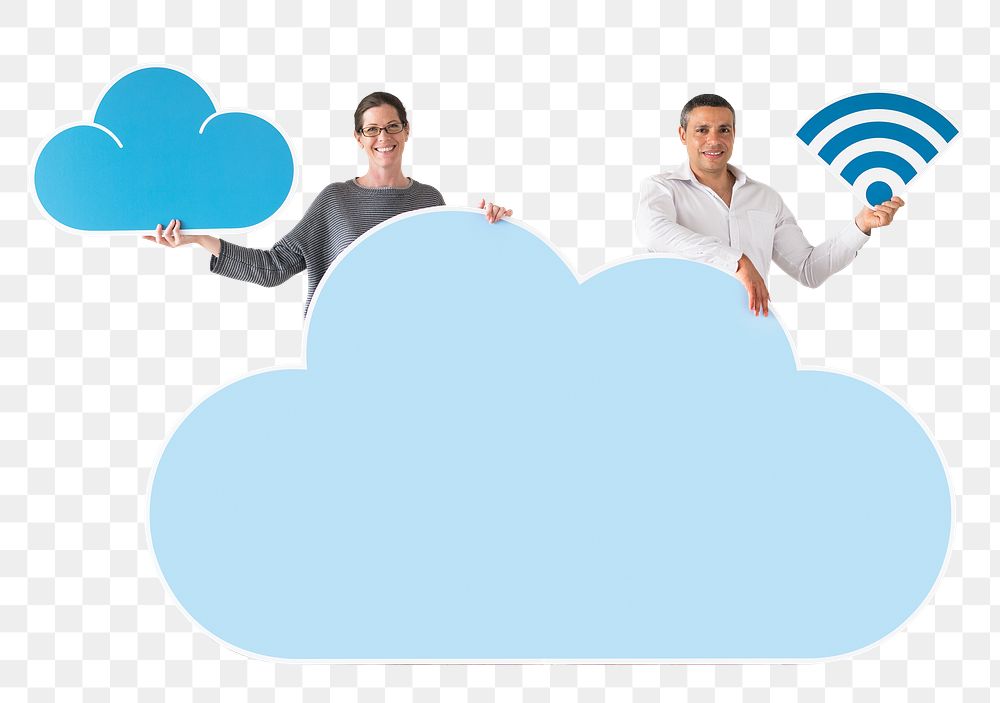 Cloud storage png technology sticker, transparent background