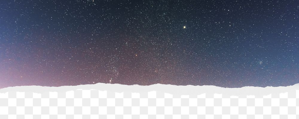 Night sky png border, torn paper design, transparent background