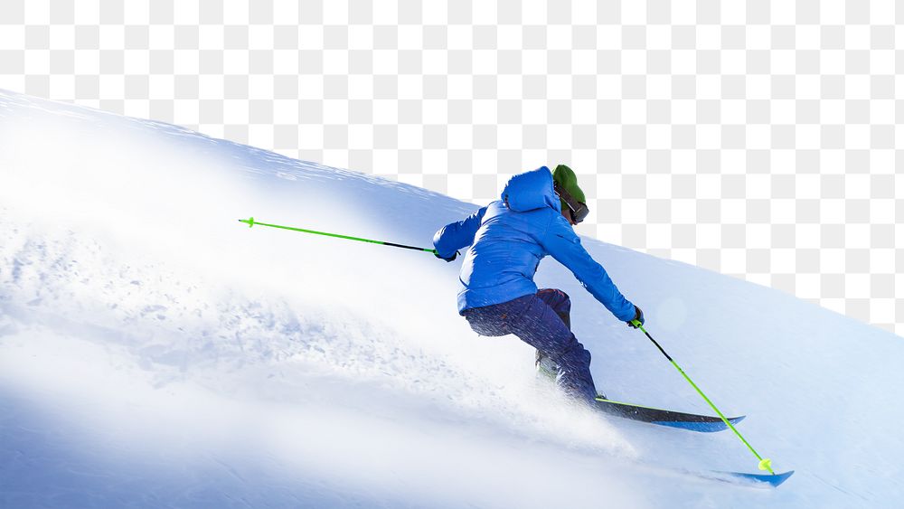 Skiing sport png border, transparent background