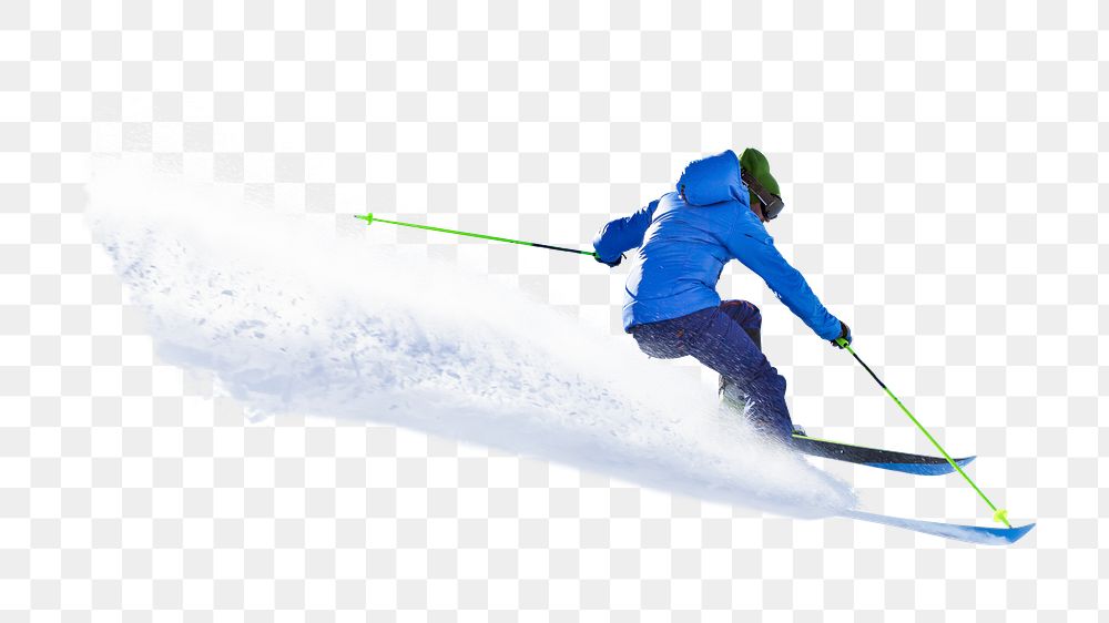 Skiing sport png sticker, transparent background