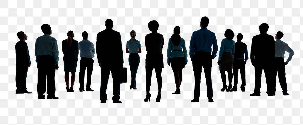 Business people silhouette png sticker, transparent background