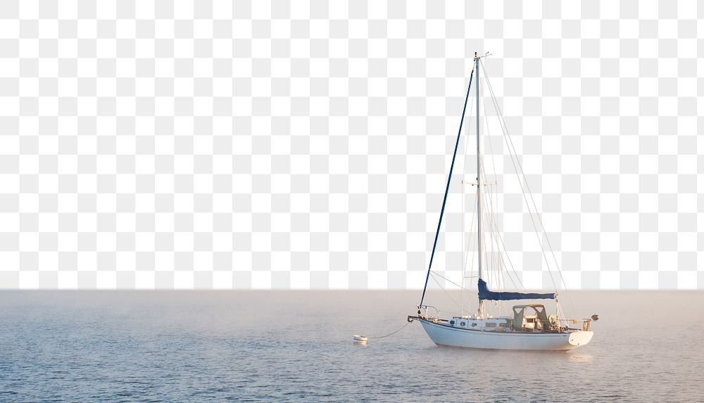 Sailboat png border sticker, transparent background