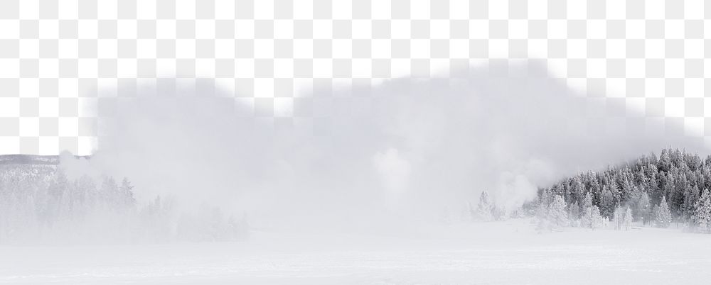 Winter forest png border, transparent background