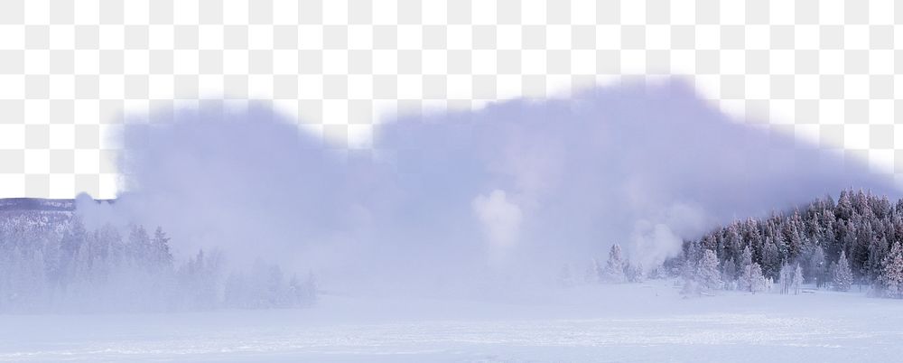 Snow storm png border, transparent background