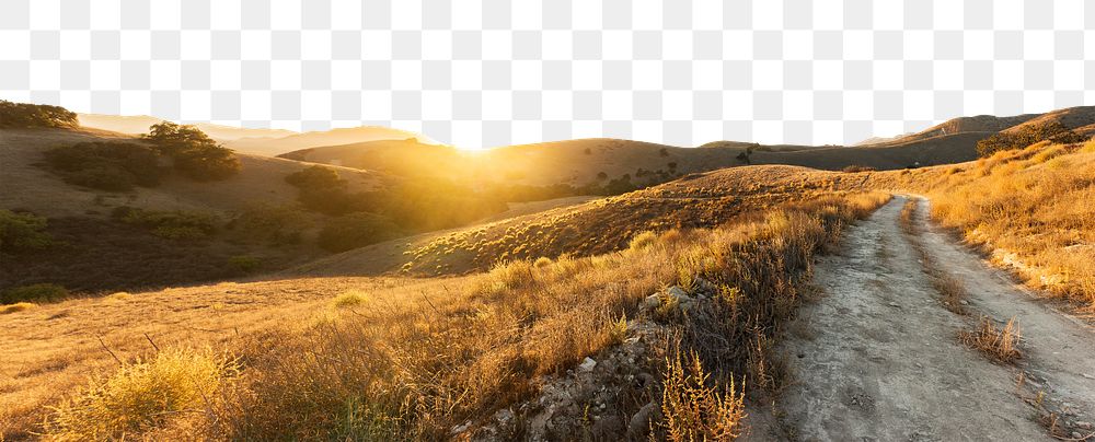 Countryside road png border, transparent background