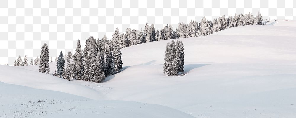 Winter landscape png border sticker, nature on transparent background