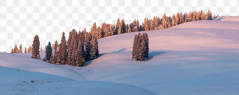 Winter landscape png border sticker, nature on transparent background