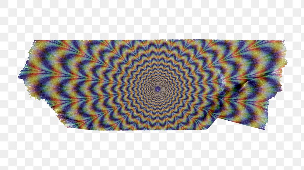 Png hypnotizing optical illusion sticker, washi tape, transparent background