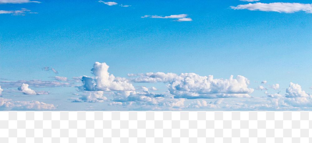 Blue cloudscape png border, transparent background