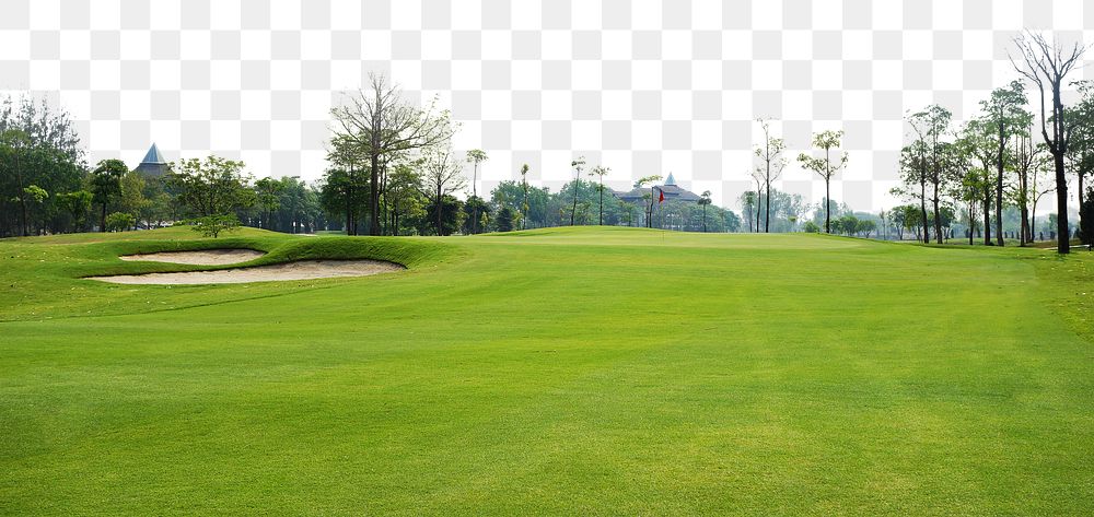 Golf course png border, transparent background