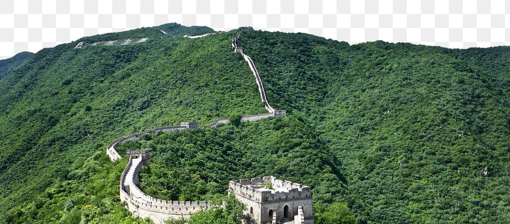 Png Great Wall of China border, famous landmark, transparent background