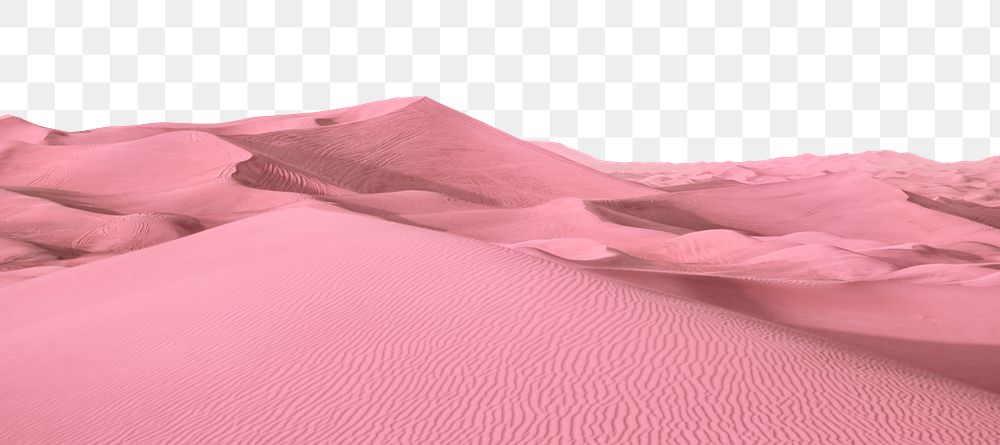 Pink sand dunes png border, transparent background