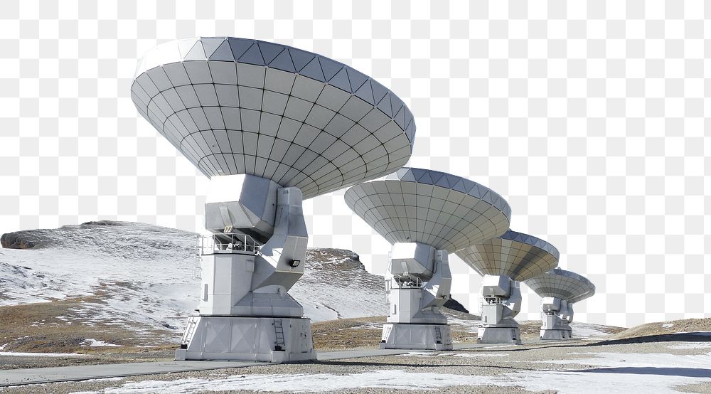 Satellites, astronomy png border, transparent background